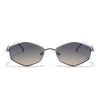 Hexagonal Polarized Sunglasses (Olive Lens | Silver Frame - SLPMG9077)