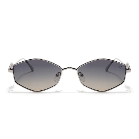 Hexagonal Polarized Sunglasses (Olive Lens | Silver Frame - SLPMG9077)