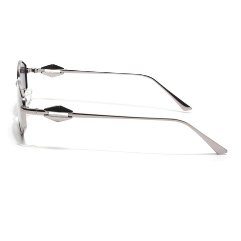 Hexagonal Polarized Sunglasses (Olive Lens | Silver Frame - SLPMG9077)