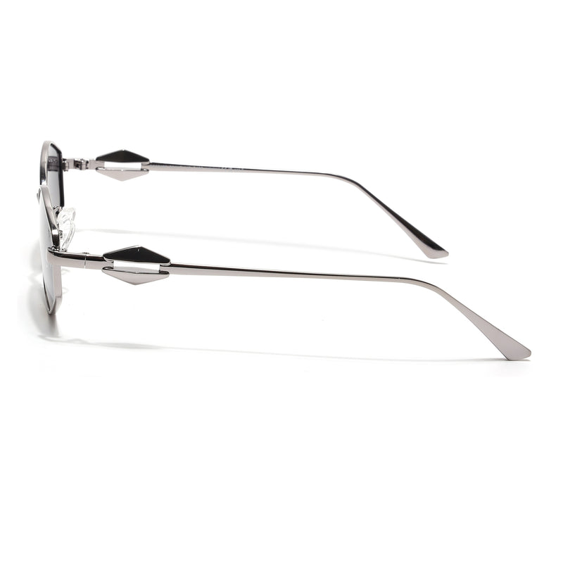 Hexagonal Polarized Sunglasses (Olive Lens | Silver Frame - SLPMG9077)