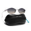 Hexagonal Polarized Sunglasses (Olive Lens | Silver Frame - SLPMG9077)
