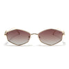 Hexagonal Polarized Sunglasses (Brown Lens | Golden Frame - SLPMG9078)