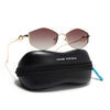 Hexagonal Polarized Sunglasses (Brown Lens | Golden Frame - SLPMG9078)