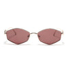 Hexagonal Polarized Sunglasses (Red Lens | Golden Frame - SLPMG9079)