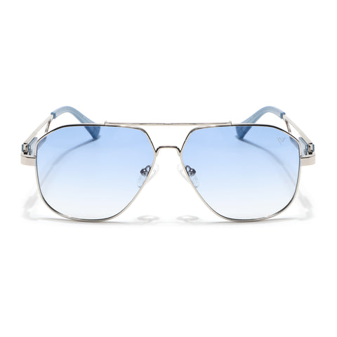 Wayfarer Sunglasses (Blue Lens | Silver Frame - SLMG9020)