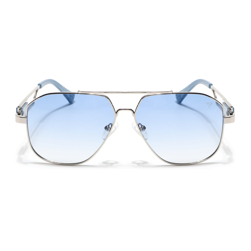 Wayfarer Sunglasses (Blue Lens | Silver Frame - SLMG9020)