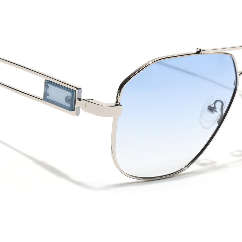 Wayfarer Sunglasses (Blue Lens | Silver Frame - SLMG9020)