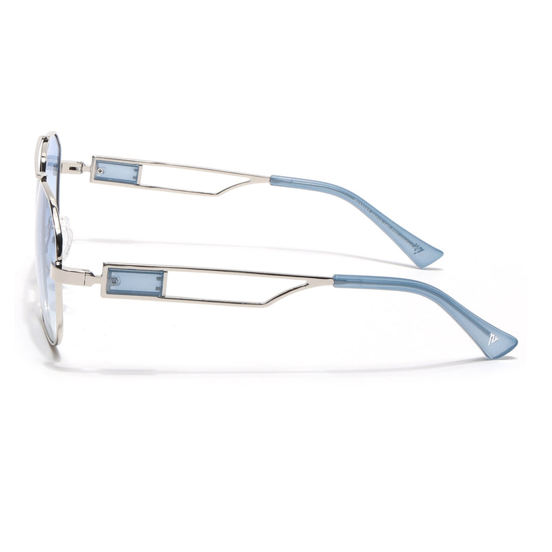 Wayfarer Sunglasses (Blue Lens | Silver Frame - SLMG9020)