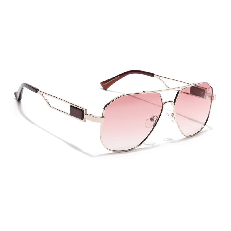 Wayfarer Sunglasses (Pink Lens | Golden Frame - SLMG9022)