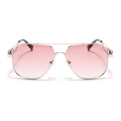 Wayfarer Sunglasses (Pink Lens | Golden Frame - SLMG9022)