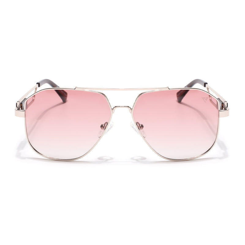 Wayfarer Sunglasses (Pink Lens | Golden Frame - SLMG9022)