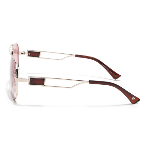 Wayfarer Sunglasses (Pink Lens | Golden Frame - SLMG9022)