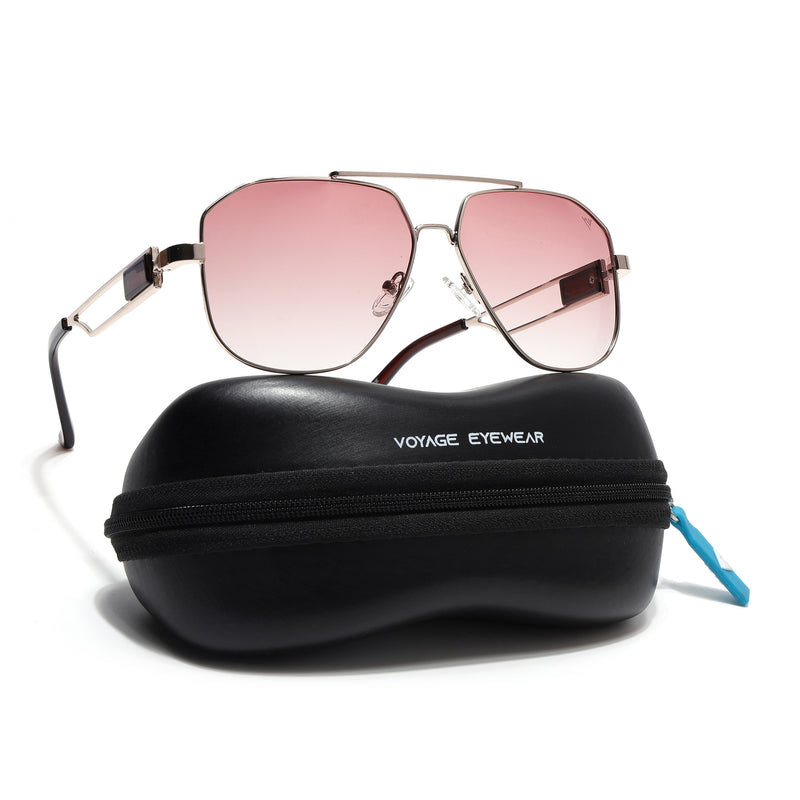 Wayfarer Sunglasses (Pink Lens | Golden Frame - SLMG9022)