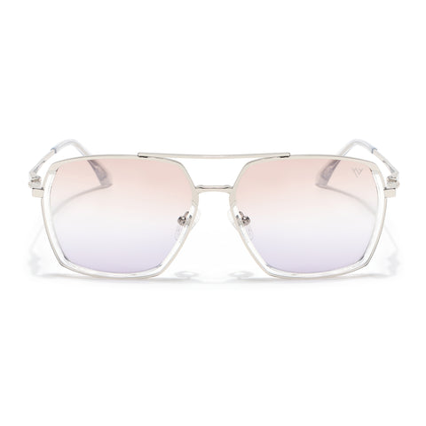 Wayfarer Polarized Sunglasses (Brown & Grey Lens | Silver Frame - SLPMG9034)