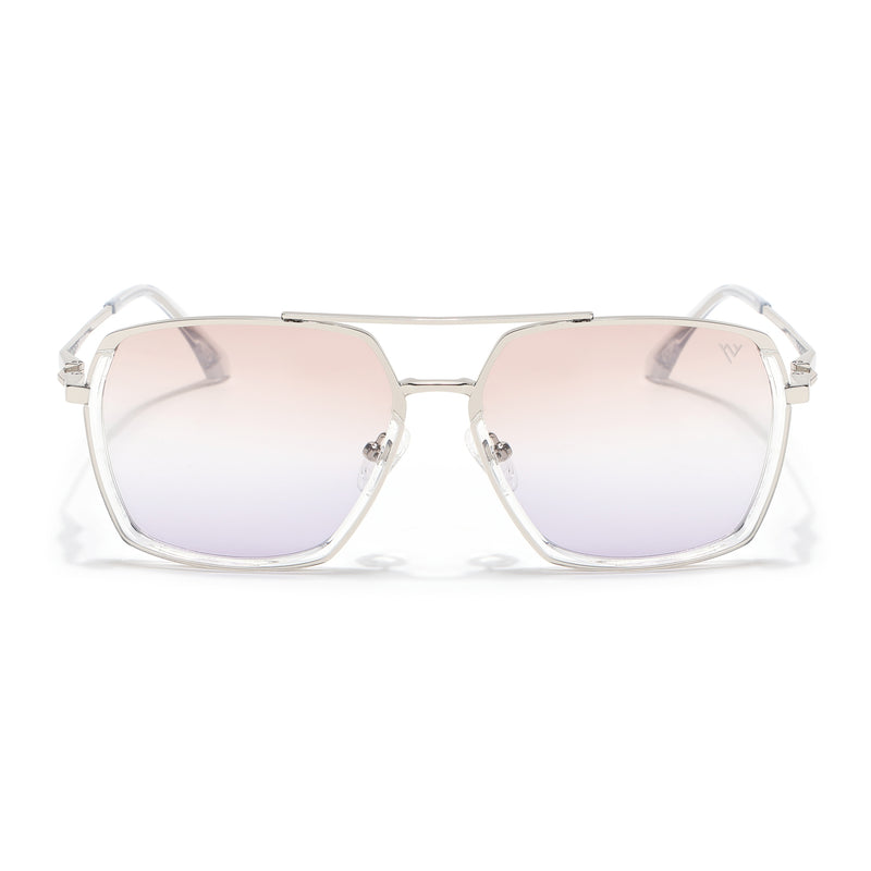 Wayfarer Polarized Sunglasses (Brown & Grey Lens | Silver Frame - SLPMG9034)