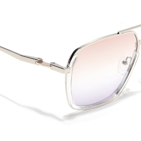 Wayfarer Polarized Sunglasses (Brown & Grey Lens | Silver Frame - SLPMG9034)