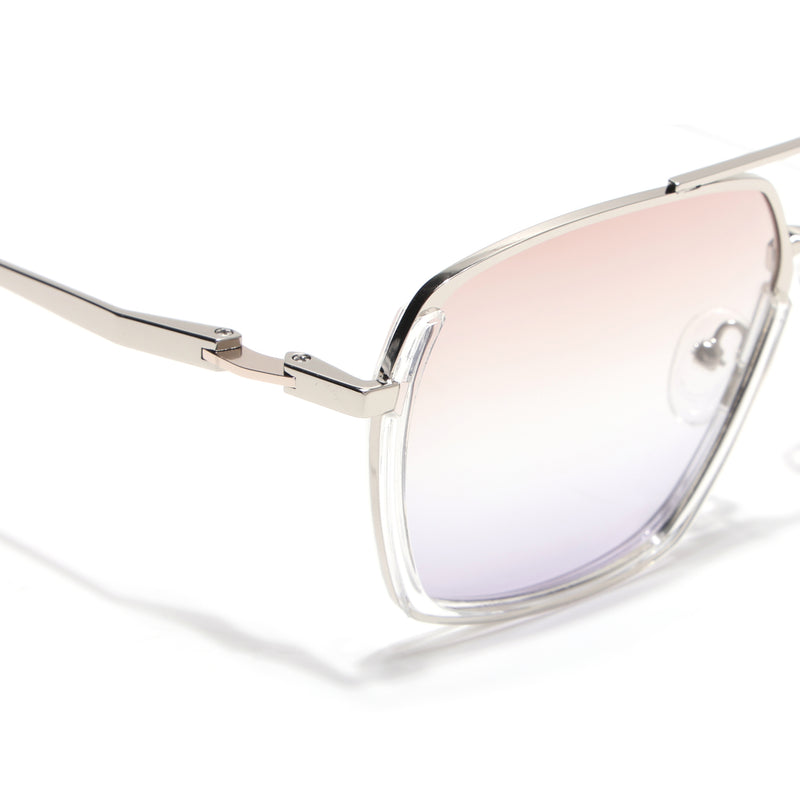 Wayfarer Polarized Sunglasses (Brown & Grey Lens | Silver Frame - SLPMG9034)