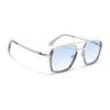 Wayfarer Polarized Sunglasses (Blue Lens | Silver Frame - SLPMG9036)
