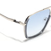 Wayfarer Polarized Sunglasses (Blue Lens | Silver Frame - SLPMG9036)