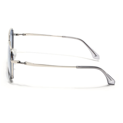 Wayfarer Polarized Sunglasses (Blue Lens | Silver Frame - SLPMG9036)