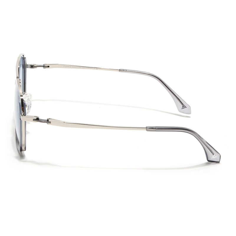 Wayfarer Polarized Sunglasses (Blue Lens | Silver Frame - SLPMG9036)