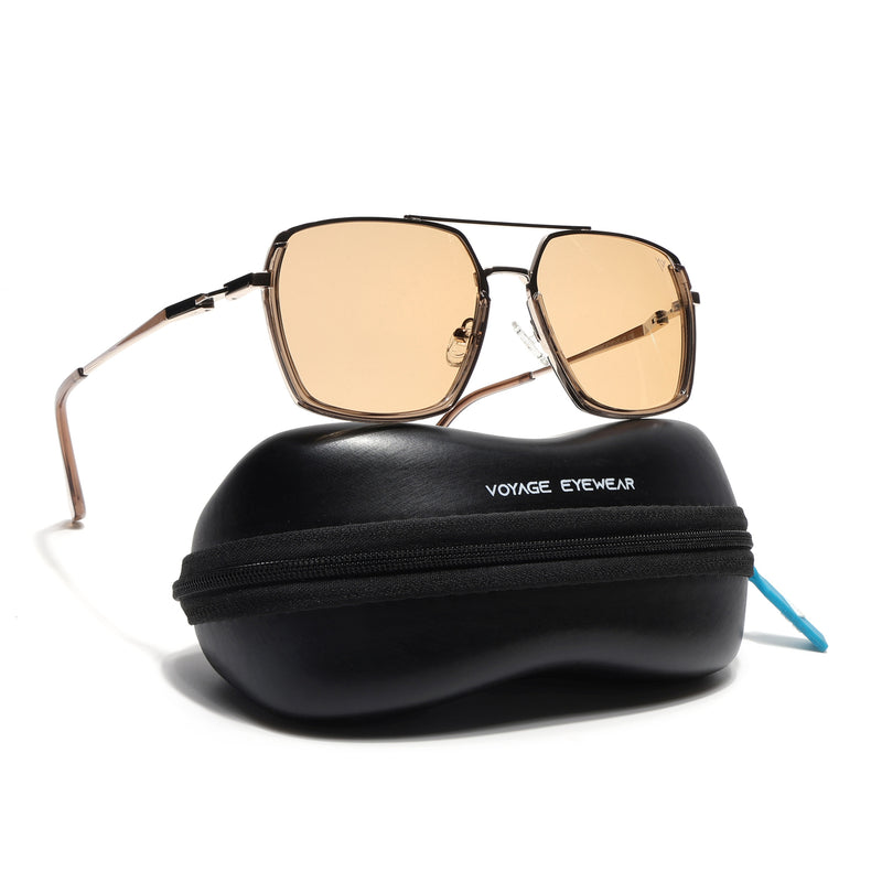 Wayfarer Polarized Sunglasses (Yellow Lens | Golden Frame - SLPMG9037)