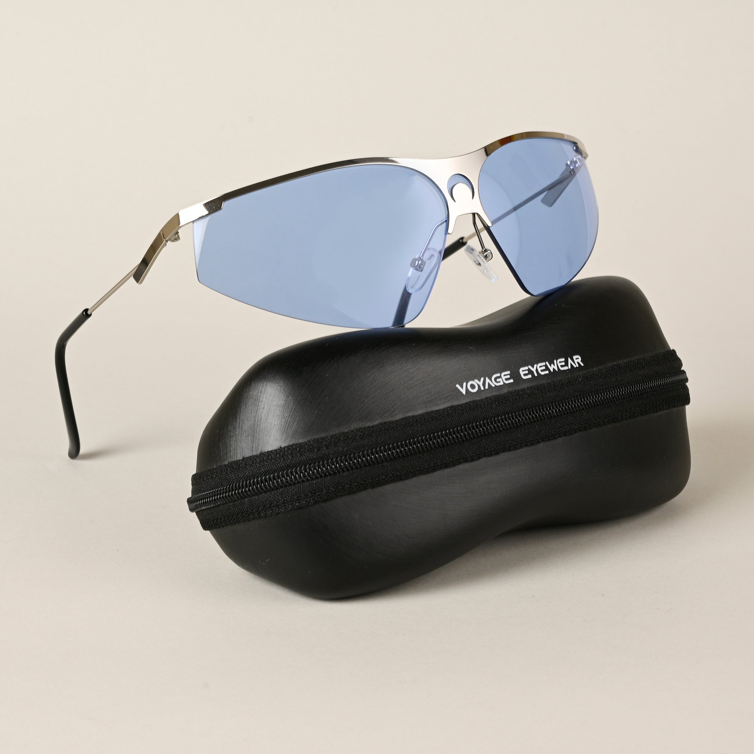 Voyage Blue Wrap-Around Sunglasses for Men & Women (3563MG4222)
