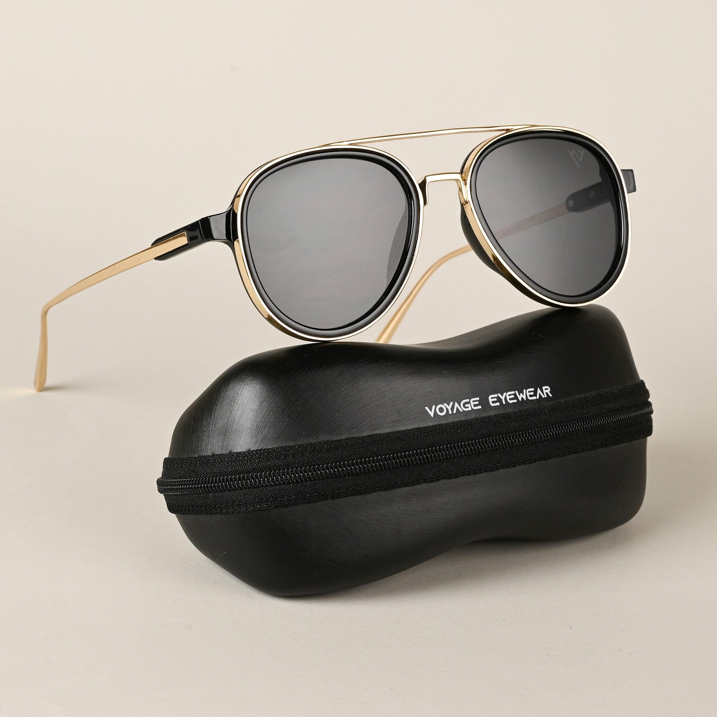 Voyage Black Aviator Sunglasses for Men & Women - MG4215