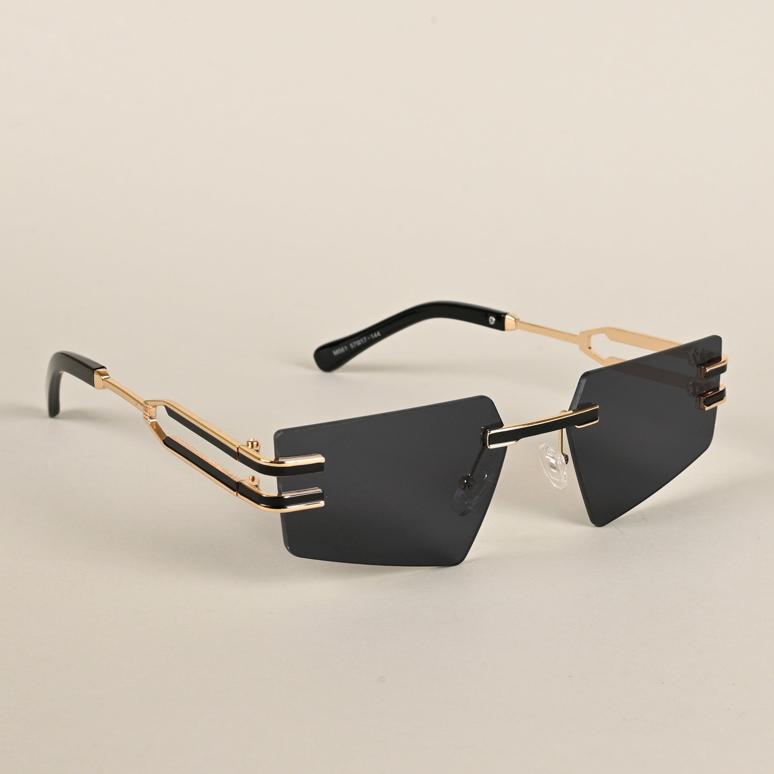 Voyage Black Rectangle Sunglasses for Men & Women - MG4201