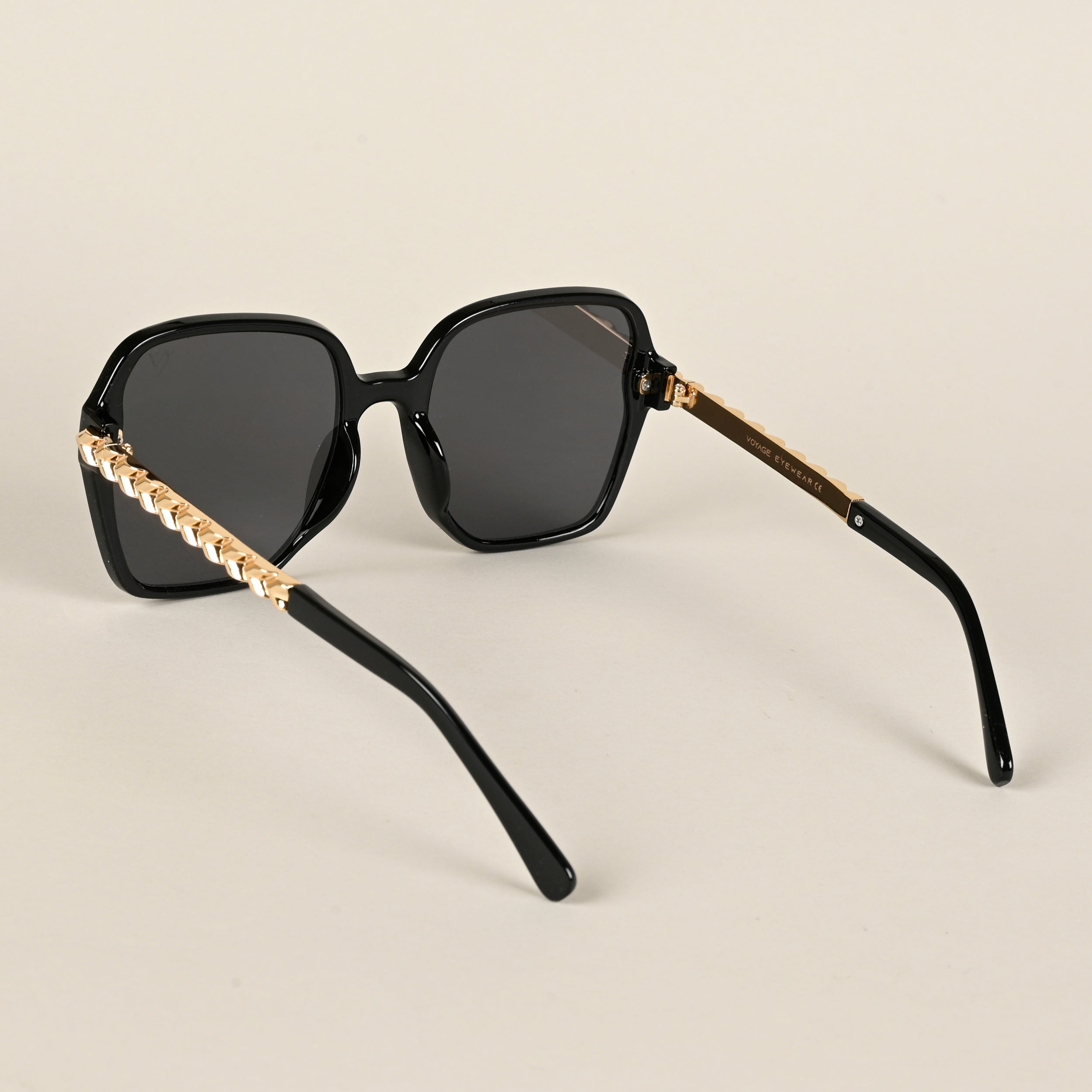 Voyage Black Square Sunglasses for Men & Women - MG4194
