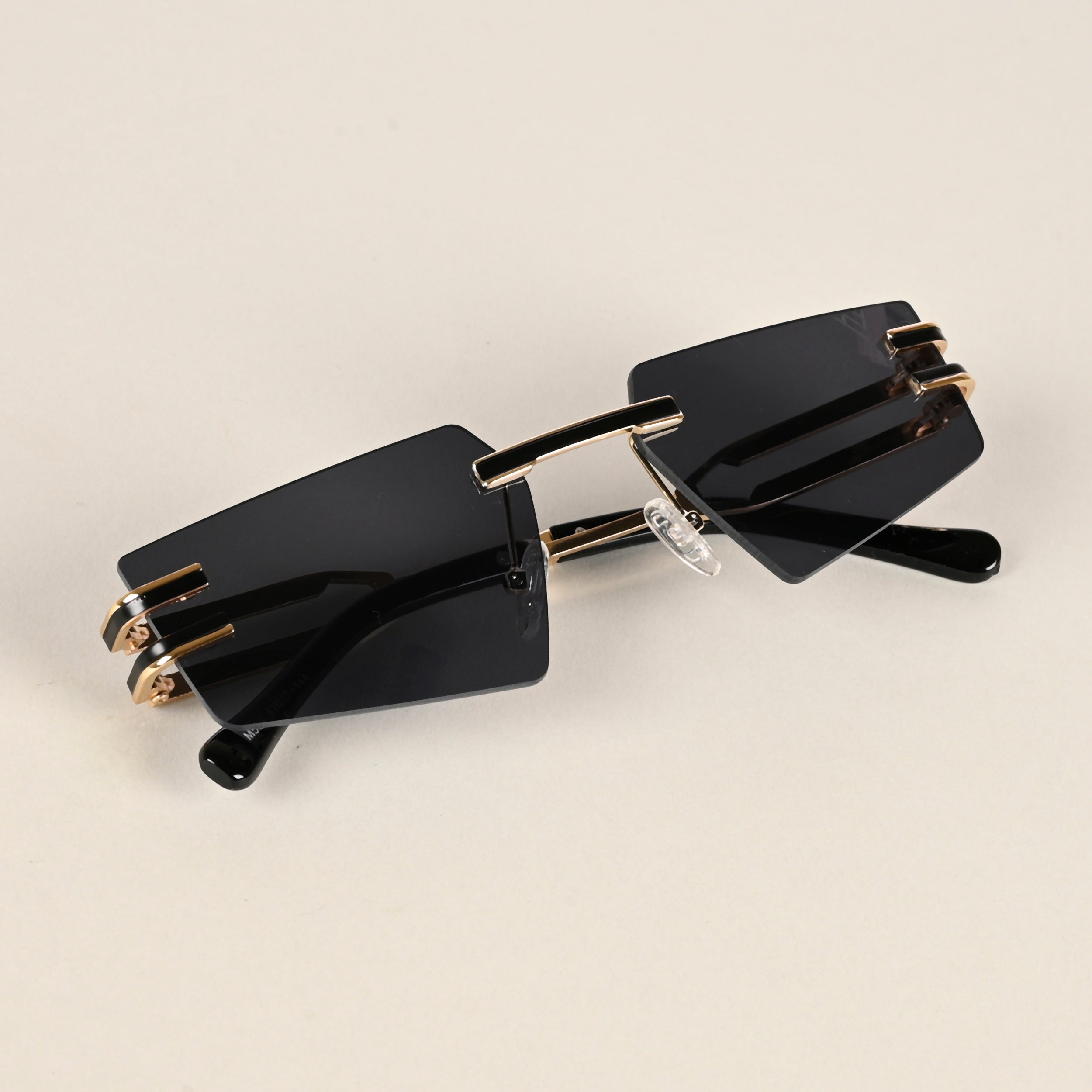 Voyage Black Rectangle Sunglasses for Men & Women - MG4201