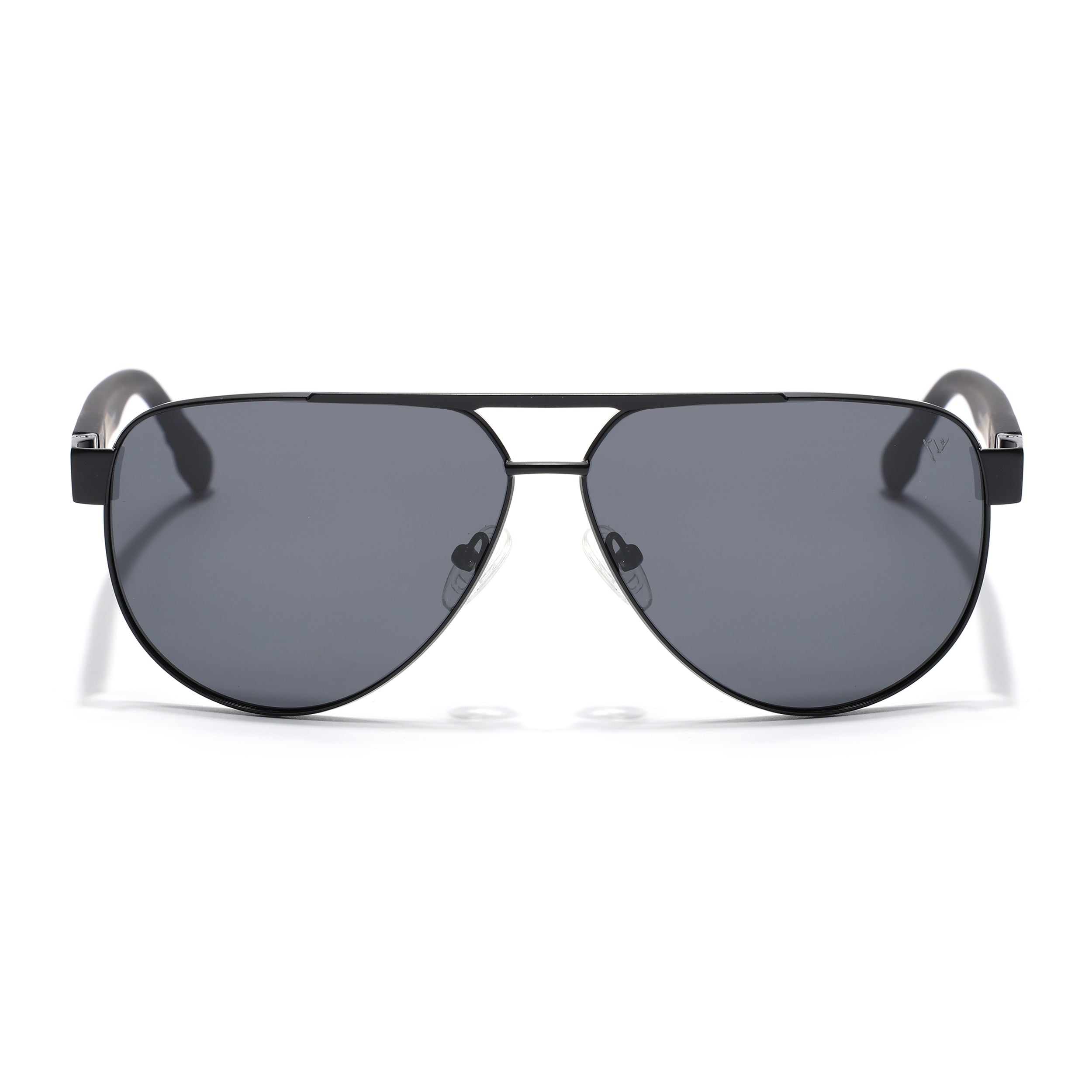 Aviator Polarized Sunglasses for Men & Women (Black Lens | Black Frame - SLPMG7224)