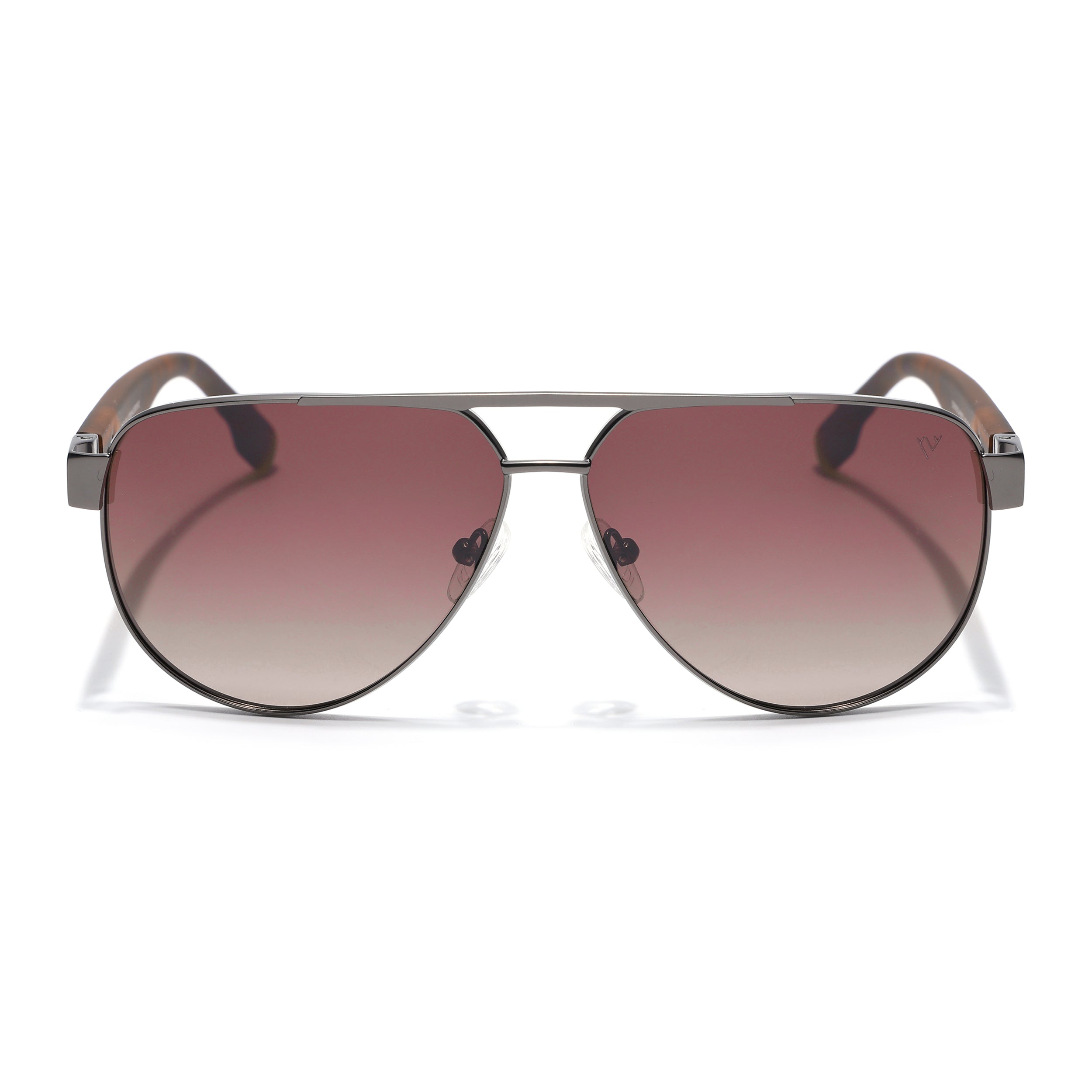 Aviator Polarized Sunglasses for Men & Women (Brown & Clear Lens | Grey Frame - SLPMG7226)