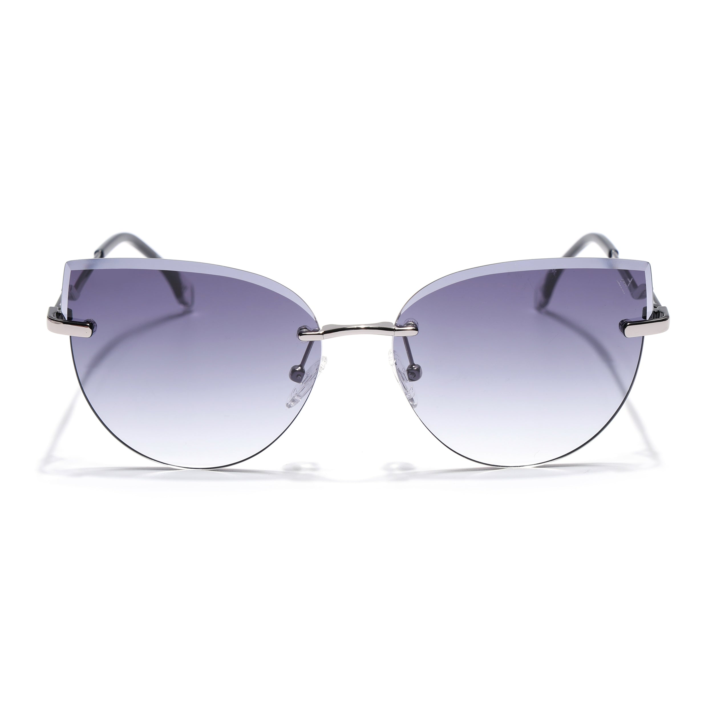 Cateye Sunglasses for Women (Grey & Clear Lens | Silver Frame - SLMG7220)