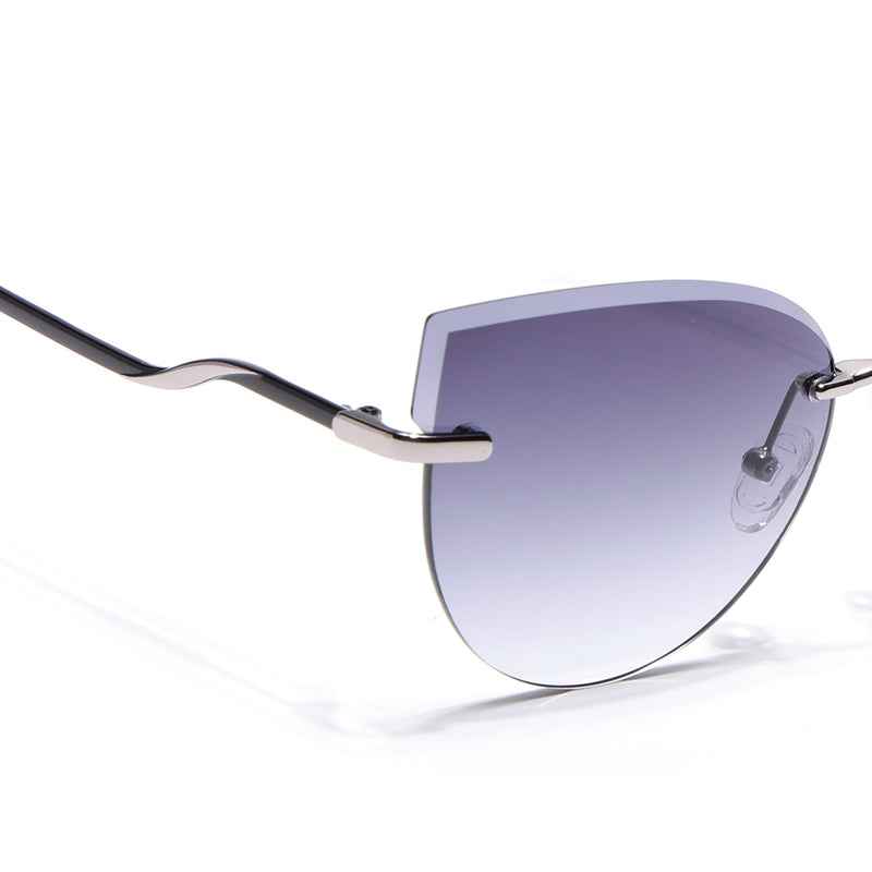 Cateye Sunglasses for Women (Grey & Clear Lens | Silver Frame - SLMG7220)