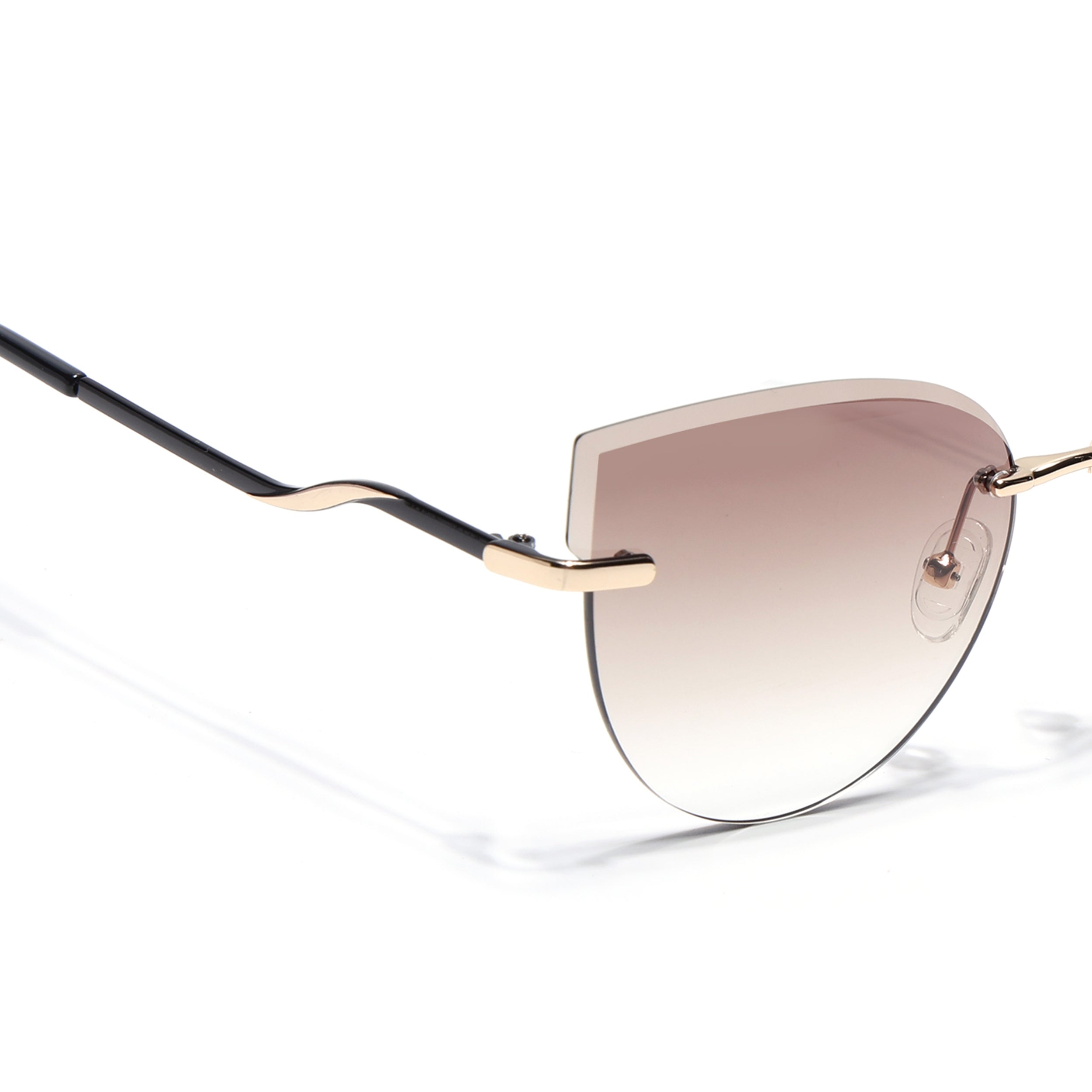 Cateye Sunglasses for Women (Brown & Clear Lens | Golden Frame - SLMG7222)