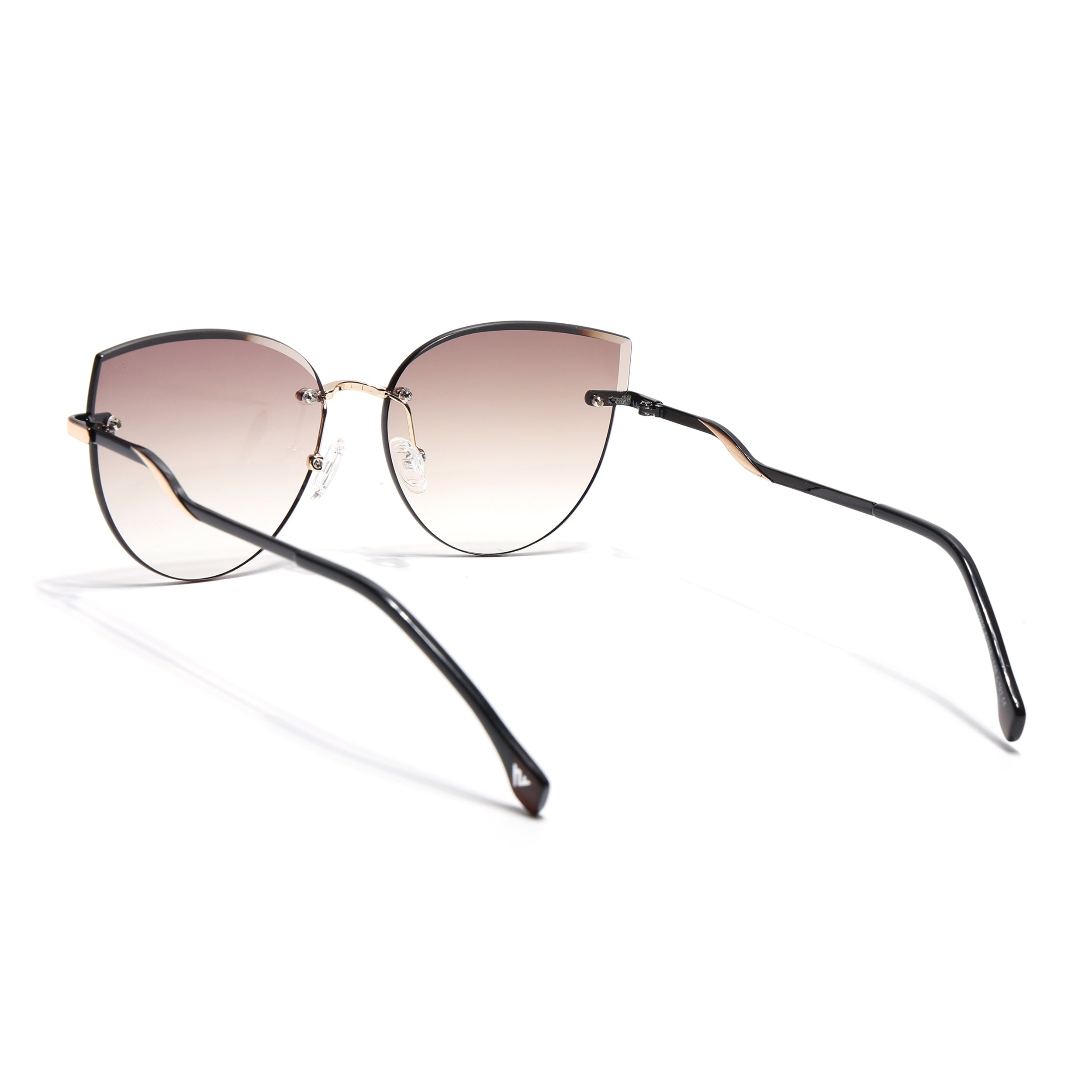 Cateye Sunglasses for Women (Brown & Clear Lens | Golden Frame - SLMG7222)