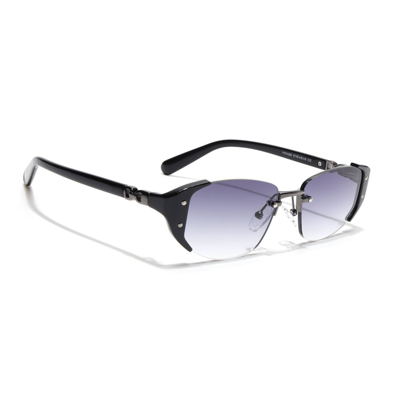 Rimless Sunglasses (Grey Lens | Gun Matel & Black Frame - SLMG9023)