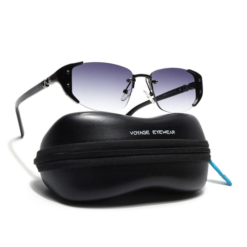 Rimless Sunglasses (Grey Lens | Gun Matel & Black Frame - SLMG9023)