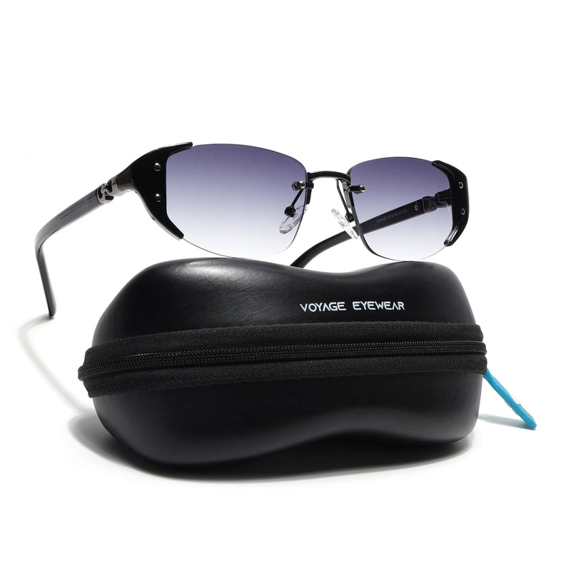 Rimless Sunglasses (Grey Lens | Gun Matel & Black Frame - SLMG9023)