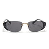 Rimless Sunglasses (Black Lens | Golden & Black Frame - SLMG9024)