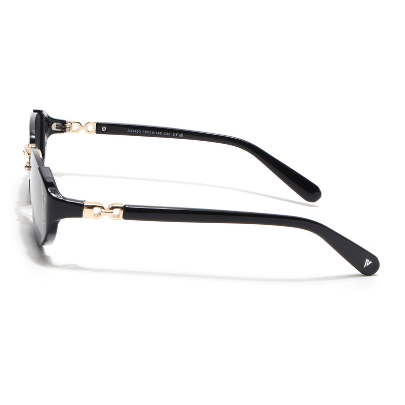 Rimless Sunglasses (Black Lens | Golden & Black Frame - SLMG9024)