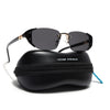 Rimless Sunglasses (Black Lens | Golden & Black Frame - SLMG9024)
