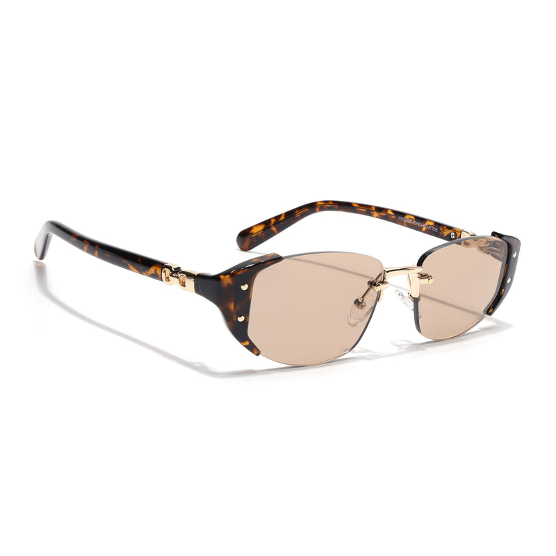 Rimless Sunglasses (Brown Lens | Golden & Demi Brown Frame - SLMG9025)