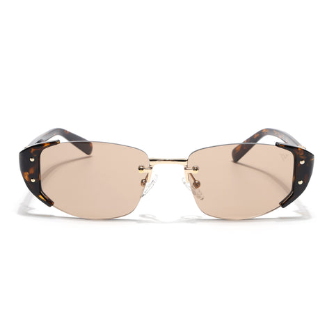 Rimless Sunglasses (Brown Lens | Golden & Demi Brown Frame - SLMG9025)