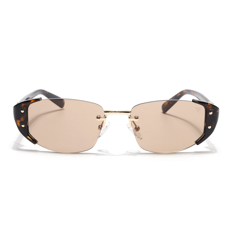 Rimless Sunglasses (Brown Lens | Golden & Demi Brown Frame - SLMG9025)