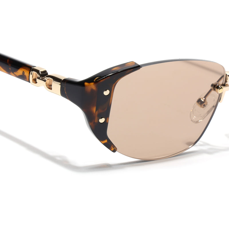 Rimless Sunglasses (Brown Lens | Golden & Demi Brown Frame - SLMG9025)