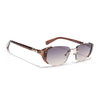 Rimless Sunglasses (Brown Lens | Golden & Brown Frame - SLMG9026)