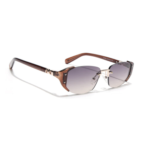 Rimless Sunglasses (Brown Lens | Golden & Brown Frame - SLMG9026)