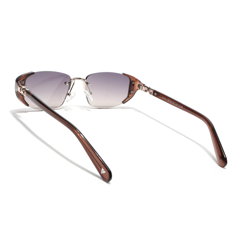 Rimless Sunglasses (Brown Lens | Golden & Brown Frame - SLMG9026)